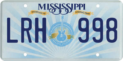 MS license plate LRH998