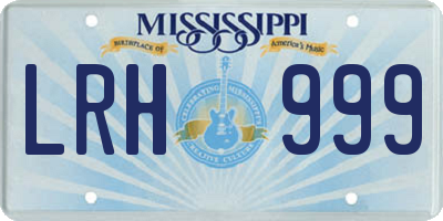 MS license plate LRH999
