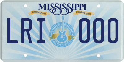 MS license plate LRI000