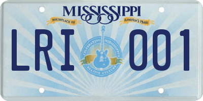 MS license plate LRI001