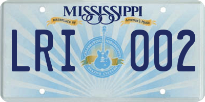 MS license plate LRI002