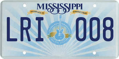 MS license plate LRI008