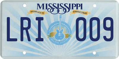 MS license plate LRI009