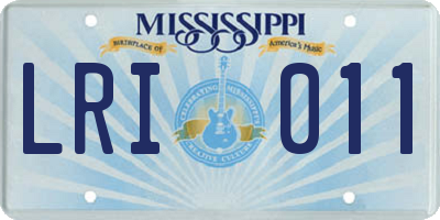 MS license plate LRI011