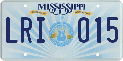 MS license plate LRI015