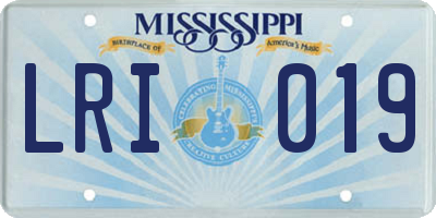 MS license plate LRI019
