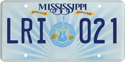MS license plate LRI021