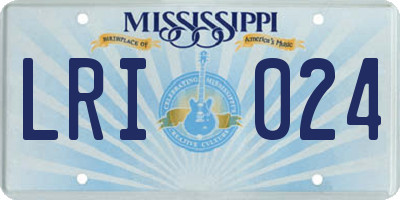 MS license plate LRI024