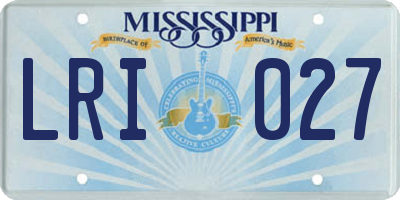MS license plate LRI027