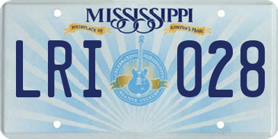 MS license plate LRI028