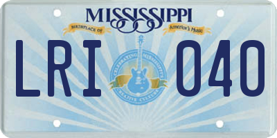 MS license plate LRI040