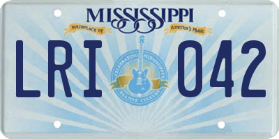MS license plate LRI042
