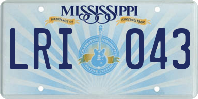 MS license plate LRI043