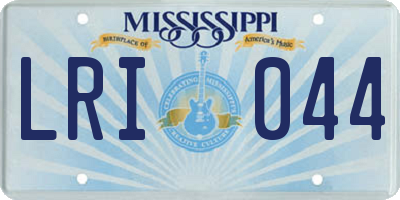MS license plate LRI044