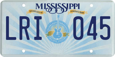 MS license plate LRI045