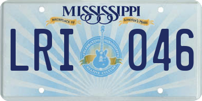 MS license plate LRI046