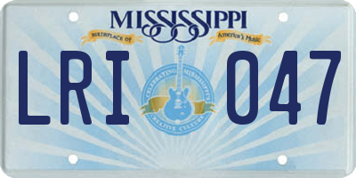 MS license plate LRI047