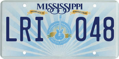MS license plate LRI048