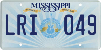 MS license plate LRI049