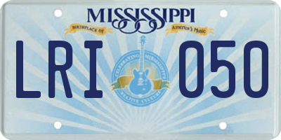 MS license plate LRI050