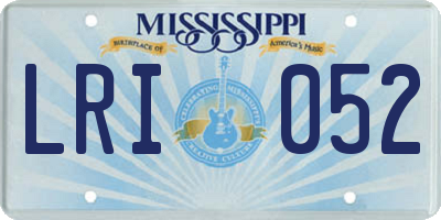 MS license plate LRI052
