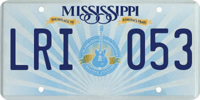 MS license plate LRI053