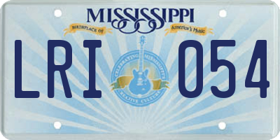 MS license plate LRI054