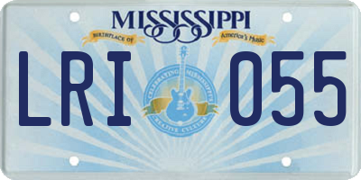 MS license plate LRI055