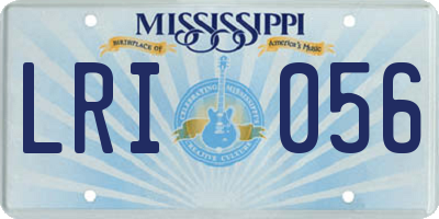 MS license plate LRI056