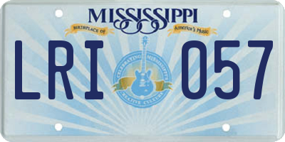 MS license plate LRI057