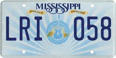 MS license plate LRI058