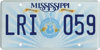MS license plate LRI059