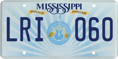 MS license plate LRI060
