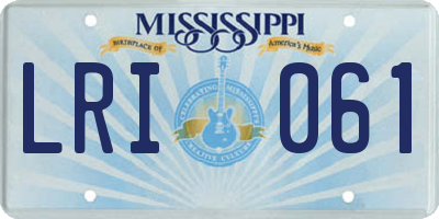 MS license plate LRI061