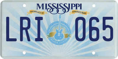 MS license plate LRI065