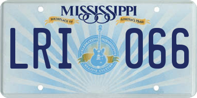 MS license plate LRI066
