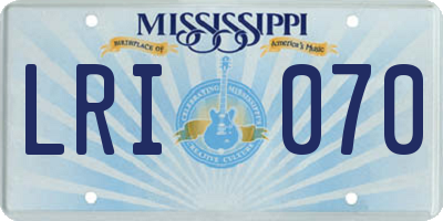 MS license plate LRI070
