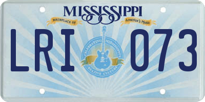 MS license plate LRI073
