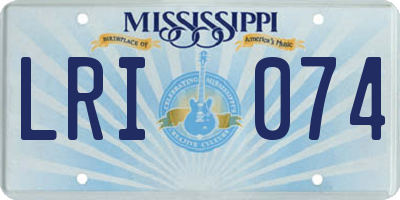 MS license plate LRI074
