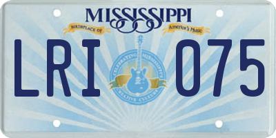 MS license plate LRI075