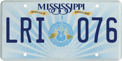 MS license plate LRI076