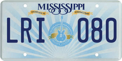 MS license plate LRI080