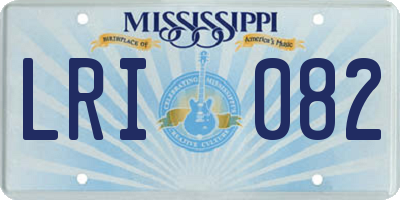 MS license plate LRI082