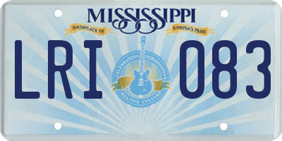 MS license plate LRI083
