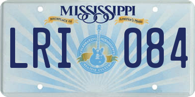 MS license plate LRI084