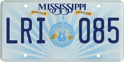 MS license plate LRI085