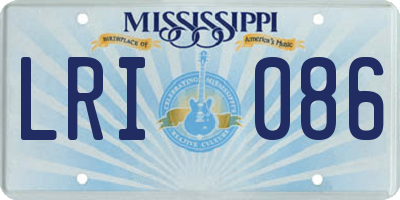MS license plate LRI086