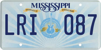 MS license plate LRI087