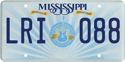 MS license plate LRI088
