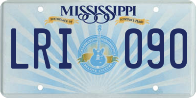 MS license plate LRI090